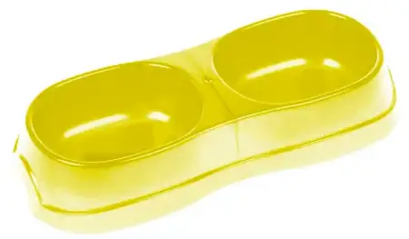 Купить homecat atlantis миска двойная желтый перламутр
